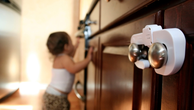 Baby and Locked Cabinet 